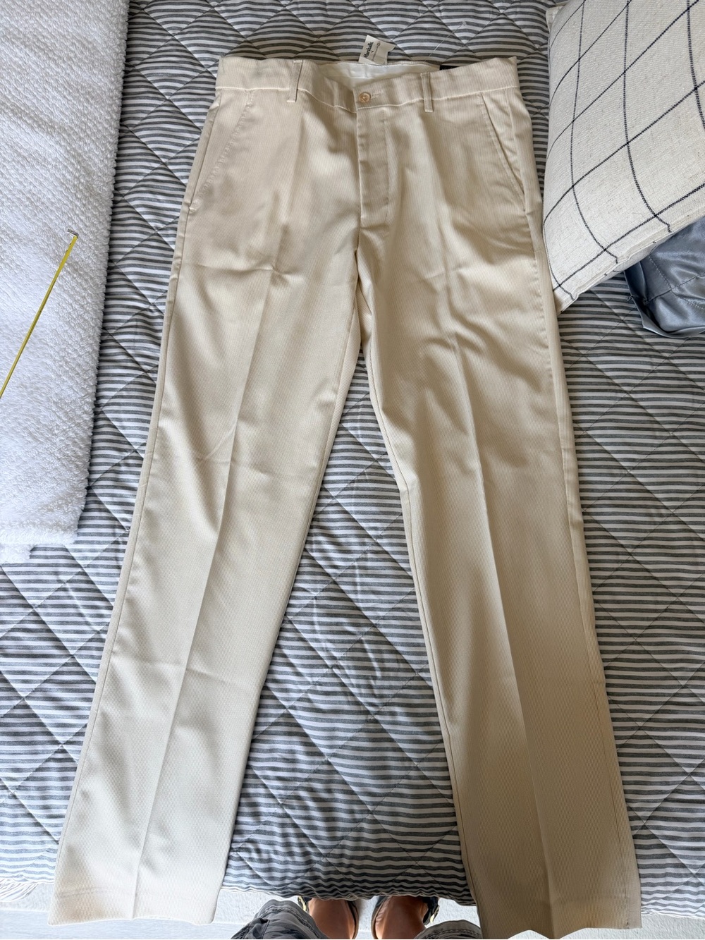 Greg Norman Collection Beige Straight-Leg Chinos